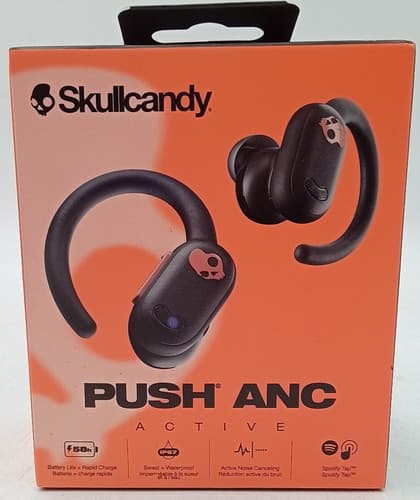 Skullcandy Push ANC Active Wireless Earbuds Black Orange Sealed - image 1