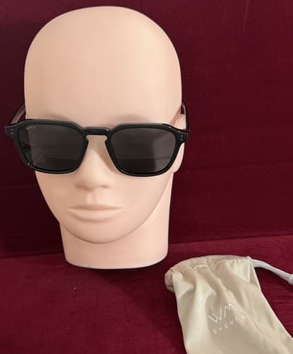 WMP Francis Black Square 1073 Polarized Sunglasses 52-21-149/ Black/ No Box - image 1