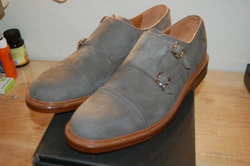 Frye Men's Jones Double Monk Slip-On Loafer Shoes Ash Size 11 Medium Goodyear Welt - image 1