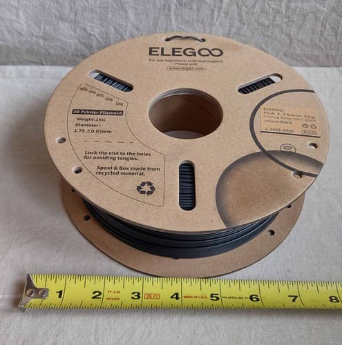 ELEGOO 3D Printer Filament 1.75mm 1KG/2.2LB - Black, NEW Open-box - image 1