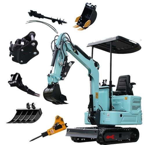 ATTACHXPRO Mini Excavator 1.4Ton Track Digger with KUBOTA Engine and 6 Attachments Pilot System - image 1