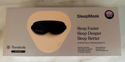 BRAND NEW THERABODY SLEEPMASK MASSAGING VIBRATION THERAPY BLACKOUT EYE MASK NEW! - image 1