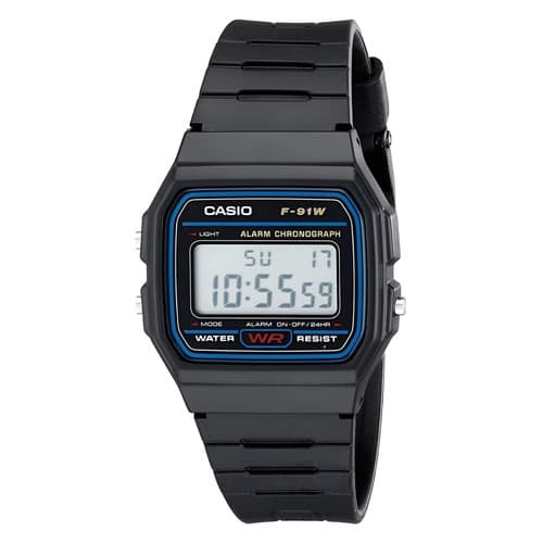 Casio Men's Watch Classic Alarm Chrono Digital Dial Black Resin Strap F91W-1 - image 1