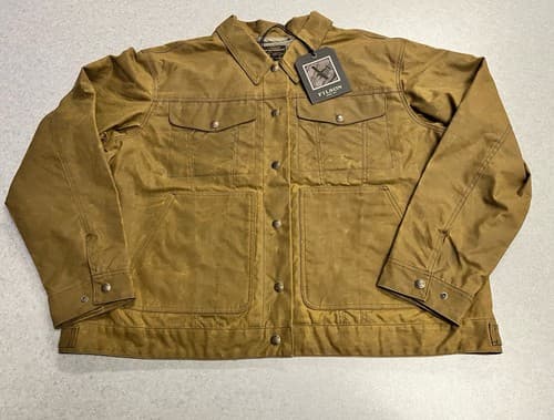 FILSON Dark Tan Short Lined Tin Cloth Cruiser Jacket—XXL Women's - image 1