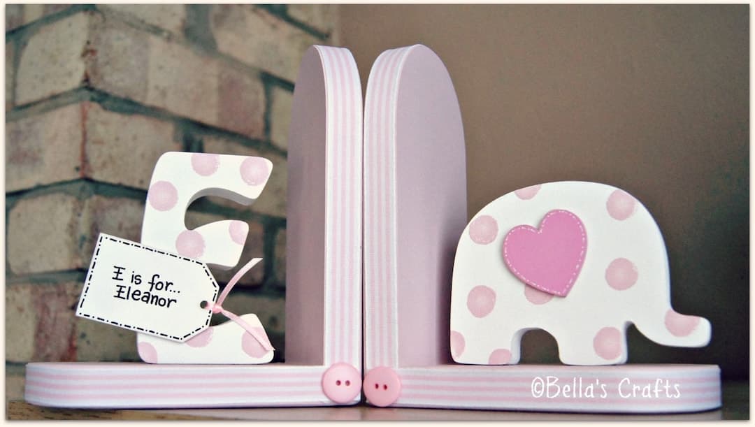 Personalised Elephant Bookends for children - image 1