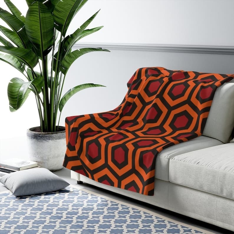 Overlook Hotel Carpet Pattern Sherpa Fleece Blanket: Horror Movie Gift - image 1