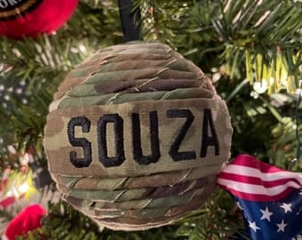 Personalized Military Uniform Ornament, Army Christmas Gift, Acrylic - image 1