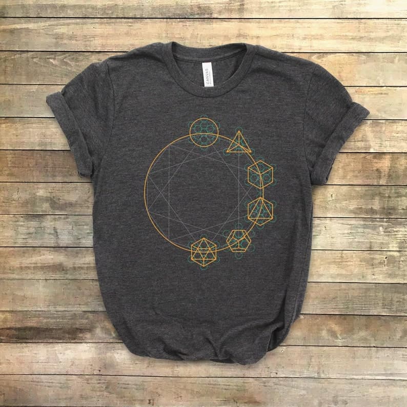 Flower Of Life Shirt, Metatron's Cube Sacred Geometry Tee - image 1