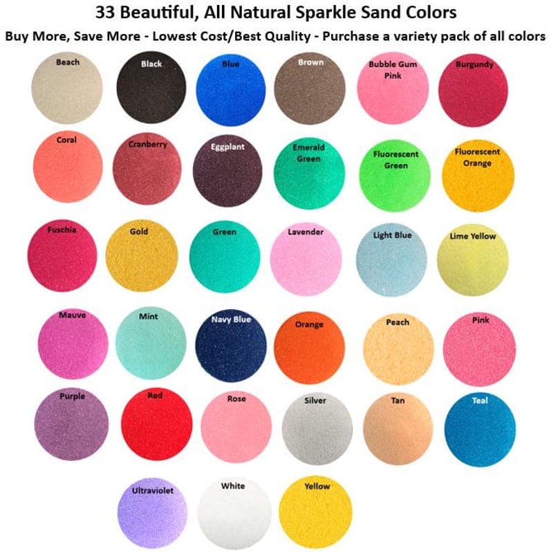 All Natural Colored Sparkle Sand, Sand Ceremonies, Wedding Unity Ceremony, Craft Projects, Craft Sand, Natural Sparkle Sand, Art & Craft - image 1
