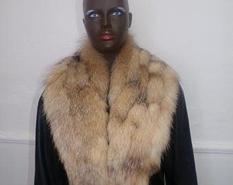 Handmade Golden Fox Fur Collar: Detachable Lapel, Natural Fur Neck Warmer - image 1