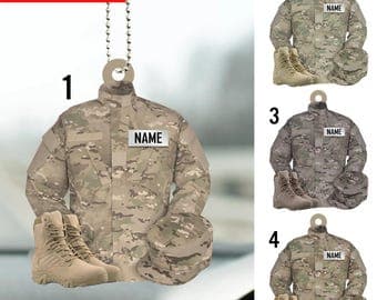 Personalized Combat Uniform Ornament, USA Military Uniforms, Veteran Military Christmas Ornament, Military Xmas Gift 2D Flat Ornament - image 1