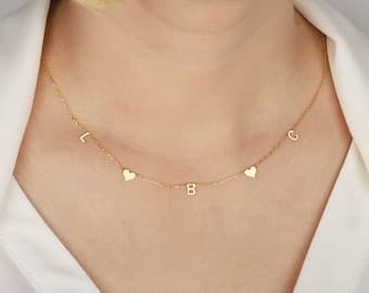 Gold Custom Letter Necklace - Silver Initial Necklace - Personalized Letter Necklace - Mothers Day Gift - Christmas Gift - Mom Gift - image 1