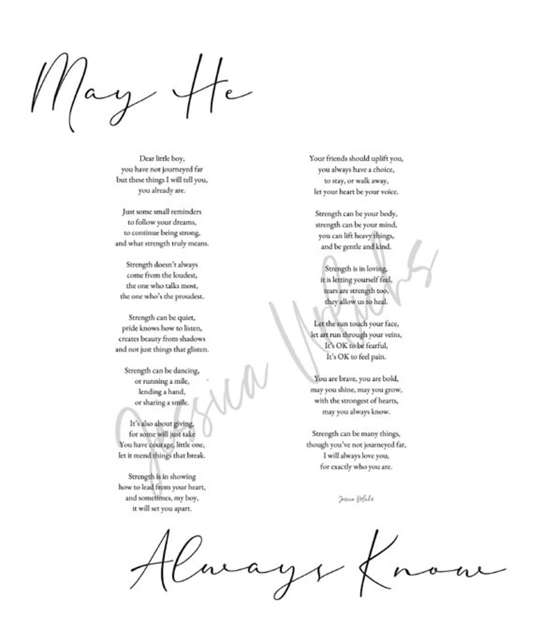 May He Always Know poem with design - image 1