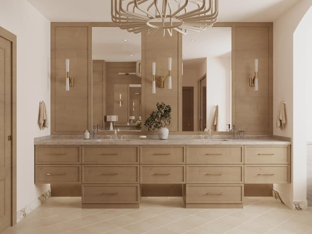 Custom Bathroom 3D Rendering, Interior Design Visualization - image 1