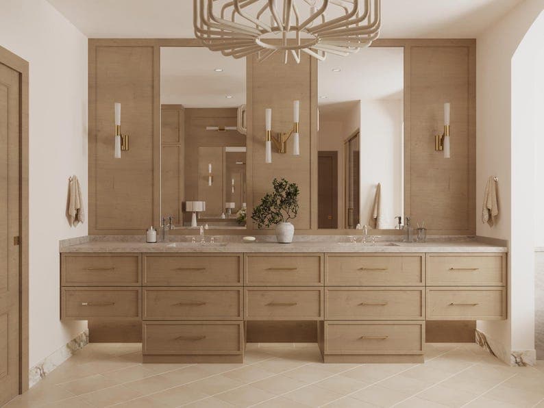 Custom Bathroom 3D Rendering, Interior Design Visualization by DoppiaInteriors - image 1