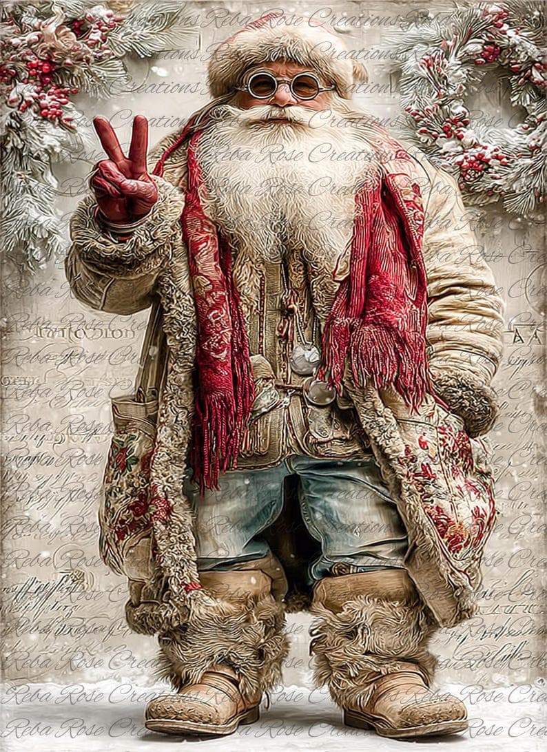 2309 Hippi Santa A4 Rice Paper - image 1