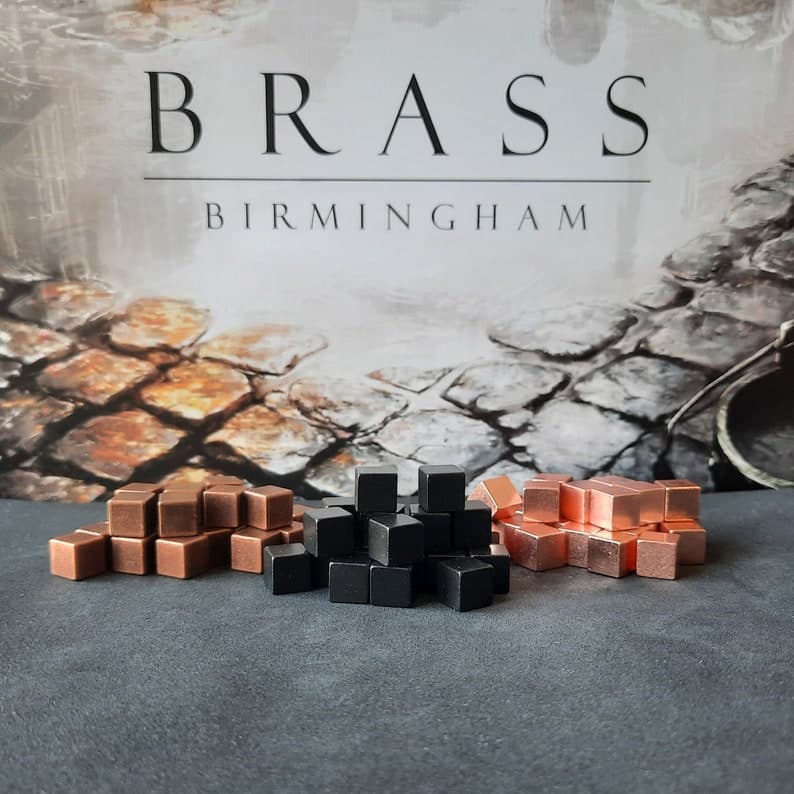Set of Metal Cubes for Brass Birmingham or Brass Lancashire, 8mm, bronze/copper and black - image 1