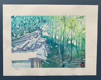 Junichi Mibugawa: "Silence" Cat master original woodcut handprinted print preorder - image 1