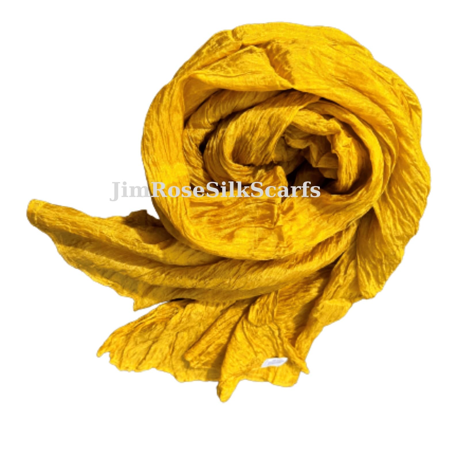 Crinkle Silk Scarf: Mustard Yellow Bohemian Head Scarf - image 1
