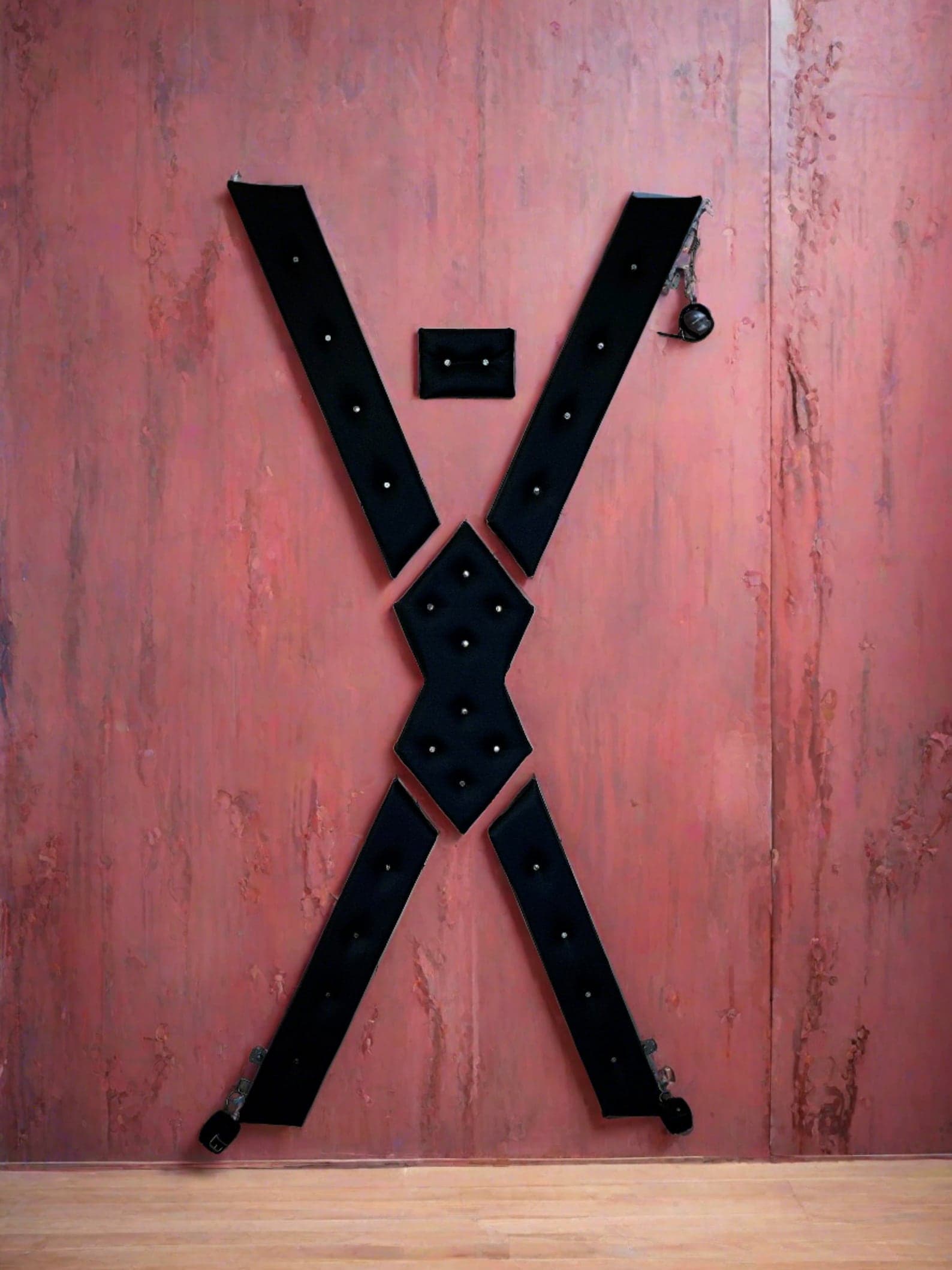 Luxurious Handcrafted Soft Leather Cross for BDSM Play - Dungeon Furniture for wall mounting - image 1