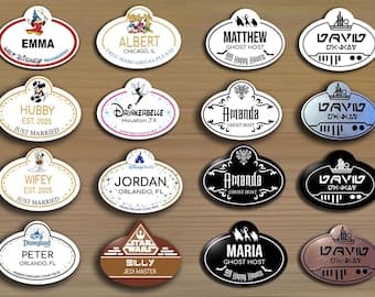 Personalize Your Cast Member Name Tags - Parks Inspired - Wearable Waterproof! - image 1