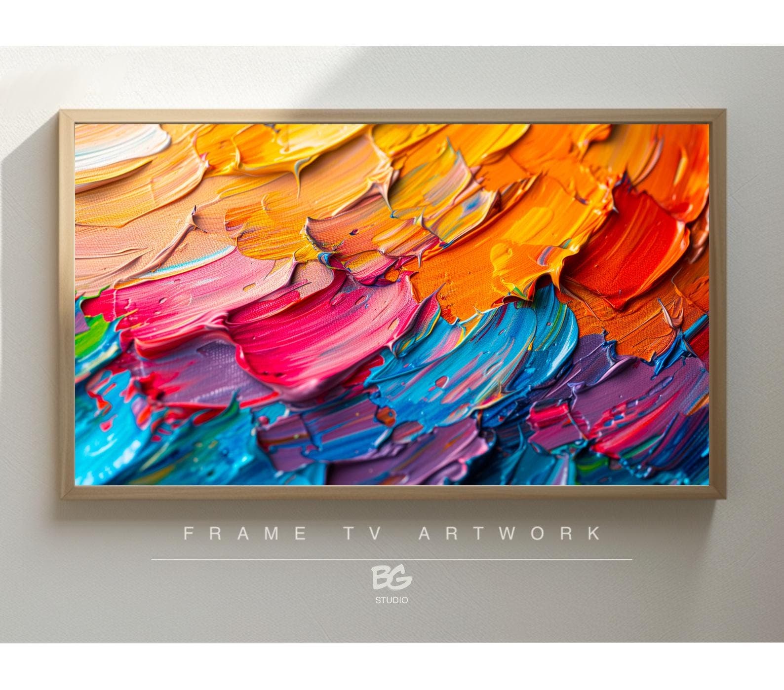 Colorful Abstract Frame TV Art: Modern Textured Painting (Digital Download) - image 1