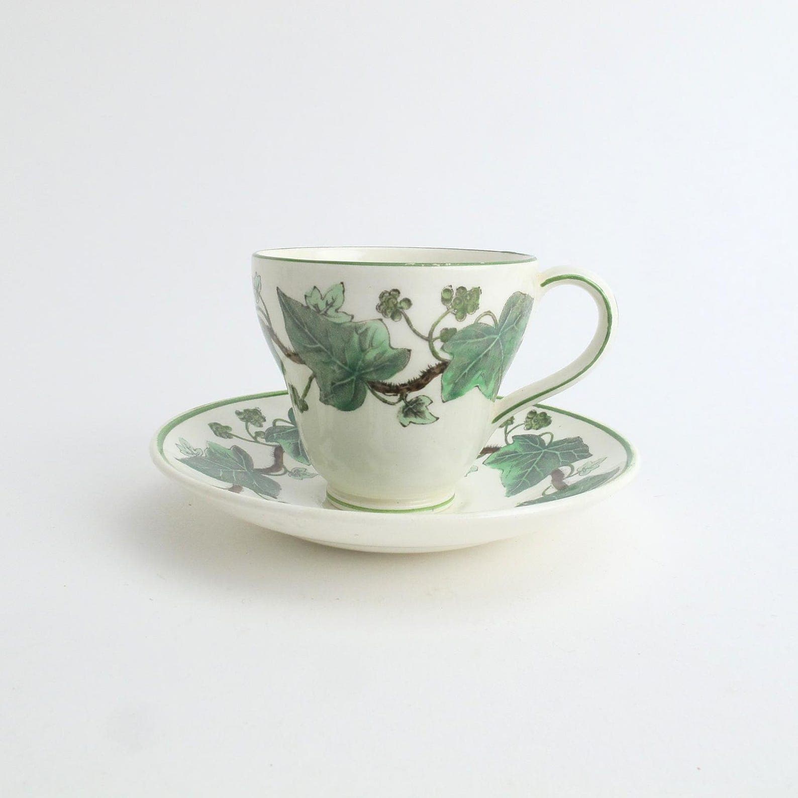 Napoleon Ivy by Wedgwood Queen's Ware Footed Demitasse Cup & Saucer - image 1