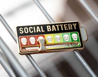 Social Battery Enamel Pin - image 1