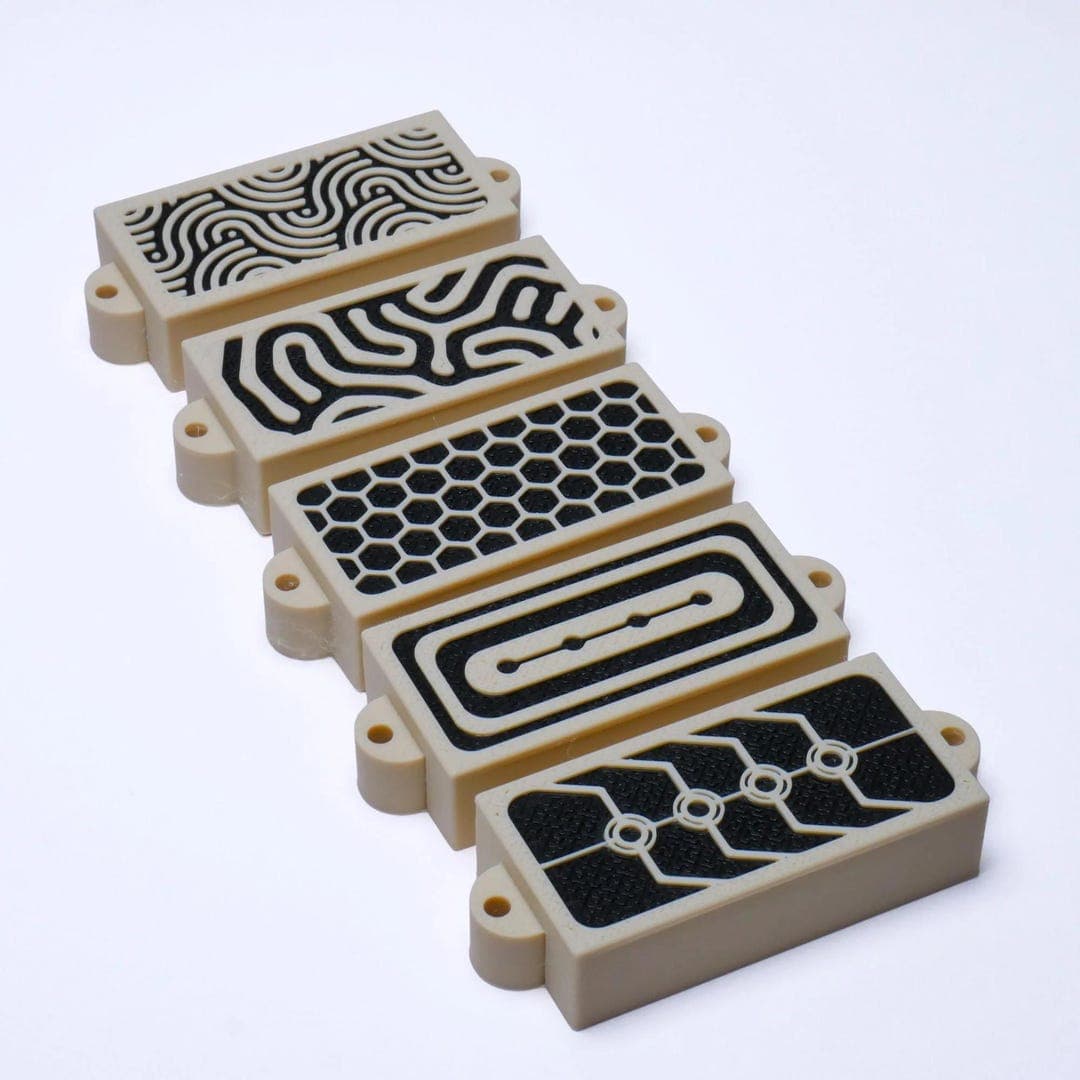 Custom Precision Bass Pickup Covers (No Holes) Set of 2 - Cream & Black - image 1