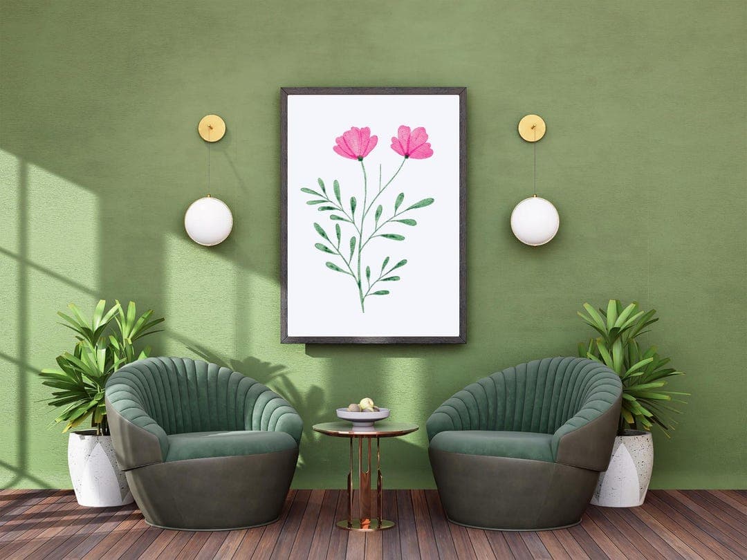 Blush Tulip Floral Print – Minimalist Pink Flower Wall Art (Digital Download) - image 1