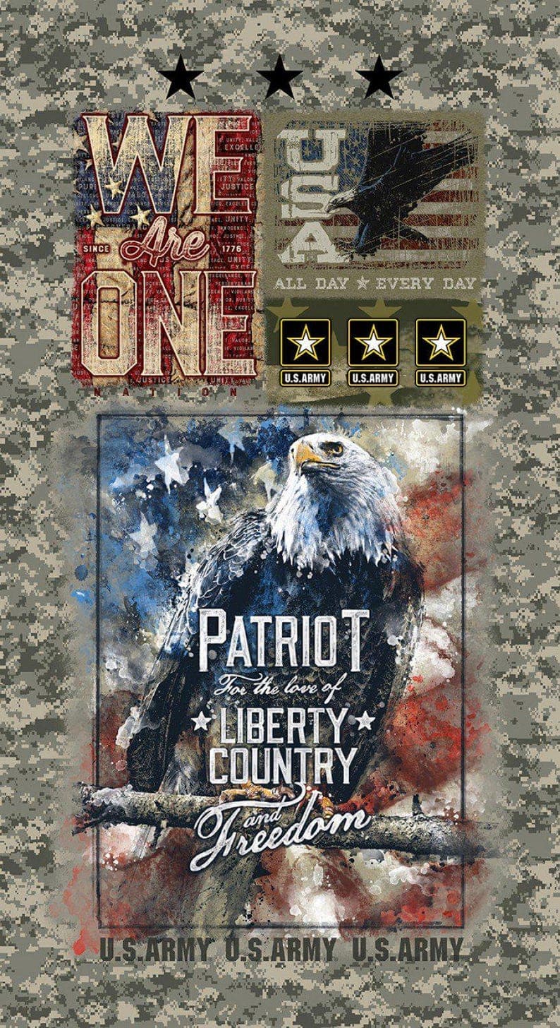 Sykel Enterprises Military Police & Fire Army We Are One Panel 2/3 yd - image 1