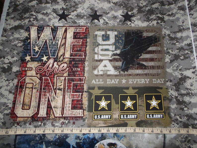 Sykel Enterprises Military Police & Fire Army We Are One Panel 2/3 yd - image 1