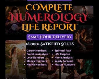 Complete Numerology Life Report, Full Numerology Reading, Life Path Number Analysis, Personal Numerology Chart, Destiny Number Report - image 1