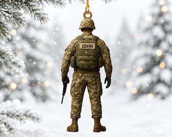 Us Army Christmas Ornaments, Veteran Ornament for Men Women, Patriotic Ornaments for Christmas Tree Decorations, Military Boot Ornament - image 1