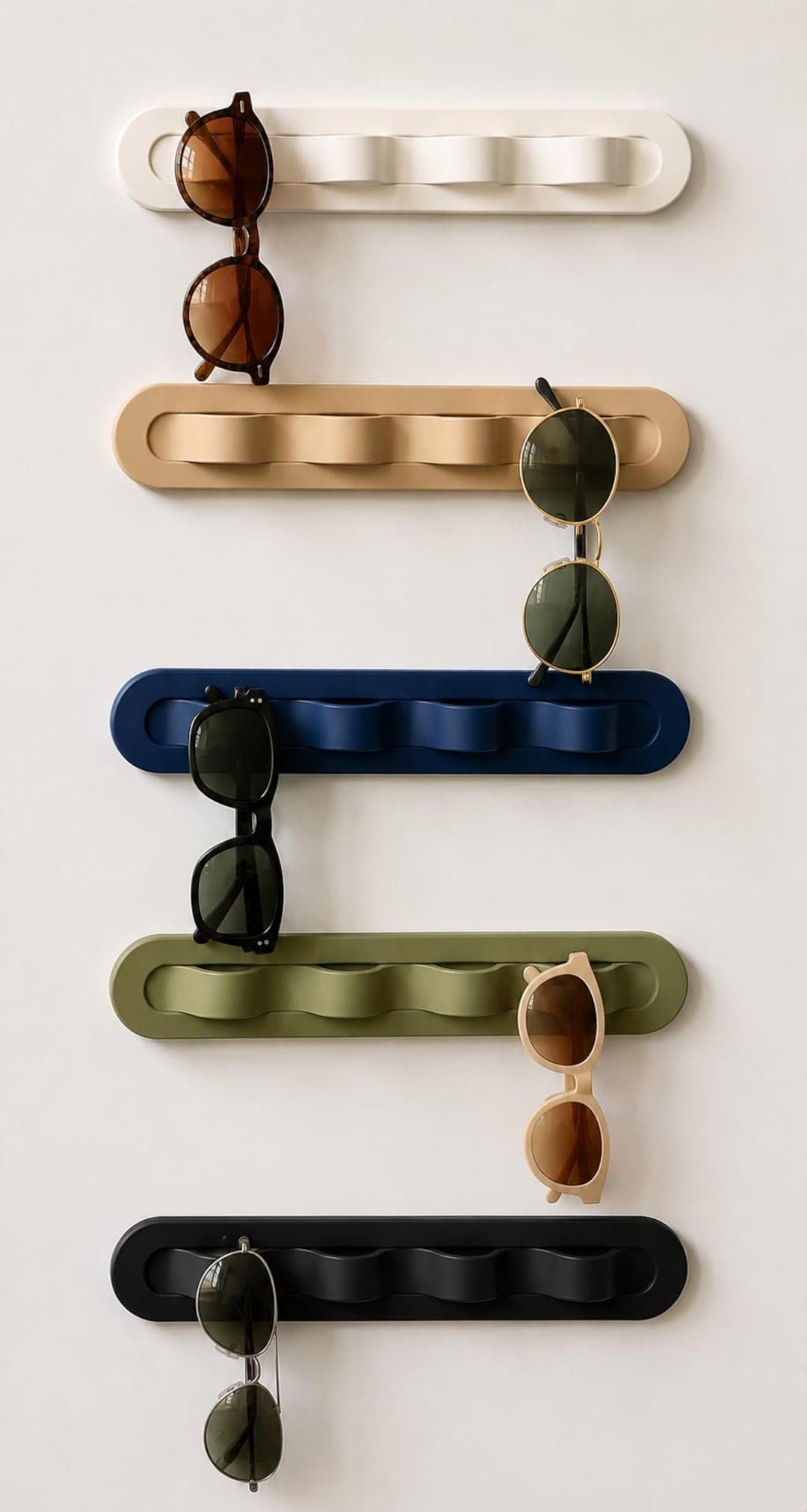 Wall Mounted Sunglasses Holder | Minimalist Eyewear Rack | Modern Glasses Organizer | Home & Bedroom Decor - image 1