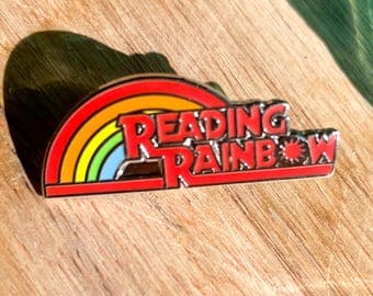Reading Rainbow Enamel Pin – Nostalgic 90s Throwback Ad - image 1