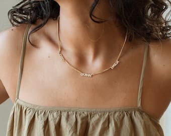 Pavé Multi-Name Necklace - Custom Nameplate Jewelry - Meaningful Gift for Her - image 1