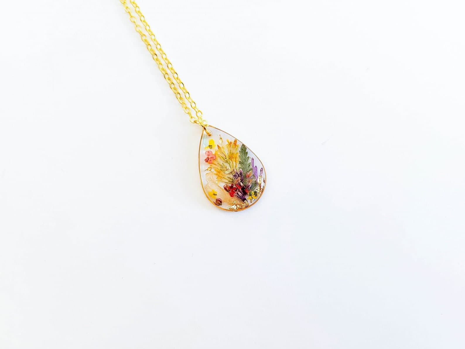 December Birth Flower Necklace: Narcissus Real Flower Jewelry - image 1