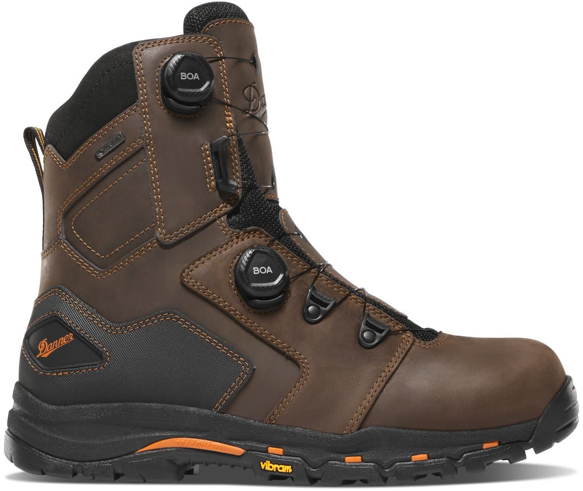 Men's Vicious BOA 8" Brown Composite Toe Work Boot - image 1