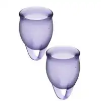 Satisfyer Feel Confident Menstruační kalíšek sada 2 menstruačních kalíšků 15 ml + 20 ml Lilac - image 1