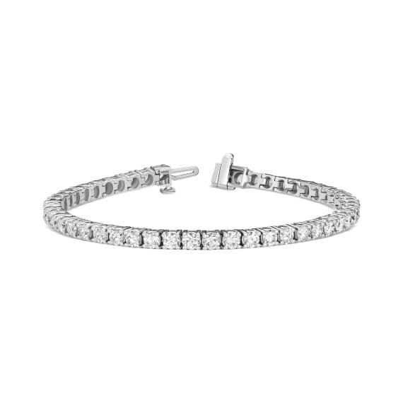 10ct Lab Grown Classic 4 Prong Tennis Bracelet Set in 14kt White Gold - image 1