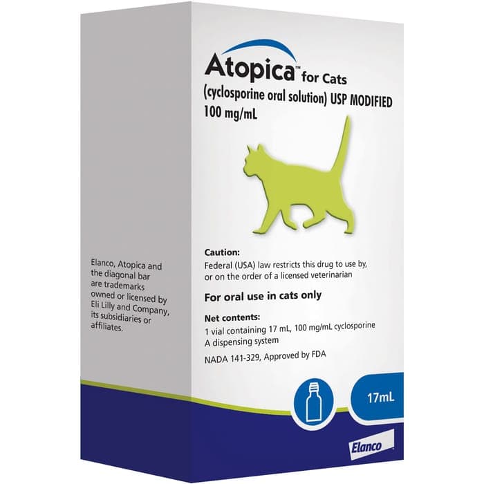 Atopica (cyclosporine) Oral Solution for Cats 100 mg/ml 17 ml - image 1