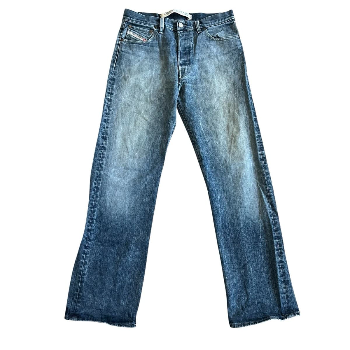 Vintage Diesel Men's Kratt Straight Leg Jeans Size 32 Faded Blue Denim 2002 Y2K - image 1