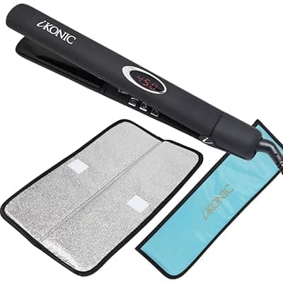 iKonic Supernova Tourmaline Ceramic Hair Straightener 1 Inch Floating Plates with Heat Resistant Travel Pouch - image 1