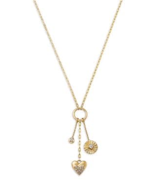 Bloomingdale's Fine Collection Diamond Three Charm Pendant Necklace in 14K Yellow Gold, 0.20 tcw - image 1