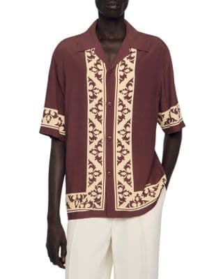 Sandro SS26 Loose Fit Amalfi Contrast Print Shirt - image 1