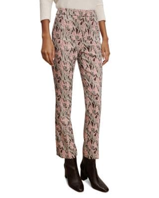 Veronica Beard Arte Floral Kick Flare Pants - image 1