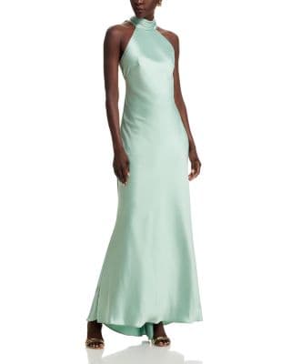 AQUA Sleeveless Satin Gown - Exclusive - image 1