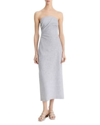 Ticking Striped Draped Dress - image 1