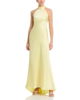 AQUA Sleeveless Satin Gown - Exclusive - image 1
